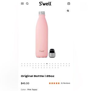 s’well 25oz bottle | Pink Topaz | Drinks say hotter or colder longer! |